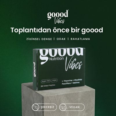 Goood Vibes Bitkisel Sakinleştirici & Odak Destek 24'lü Pastil (Şekersiz, L-Theanine & Magnezyum)